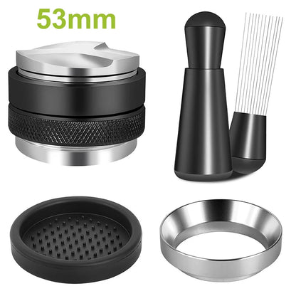Coffee Enthusiast Set, 5PC Espresso Kit with Distributor, Tamper Leveler, WDT Tool, and Dosing Funnel, Suitable for 51/53/58 mm