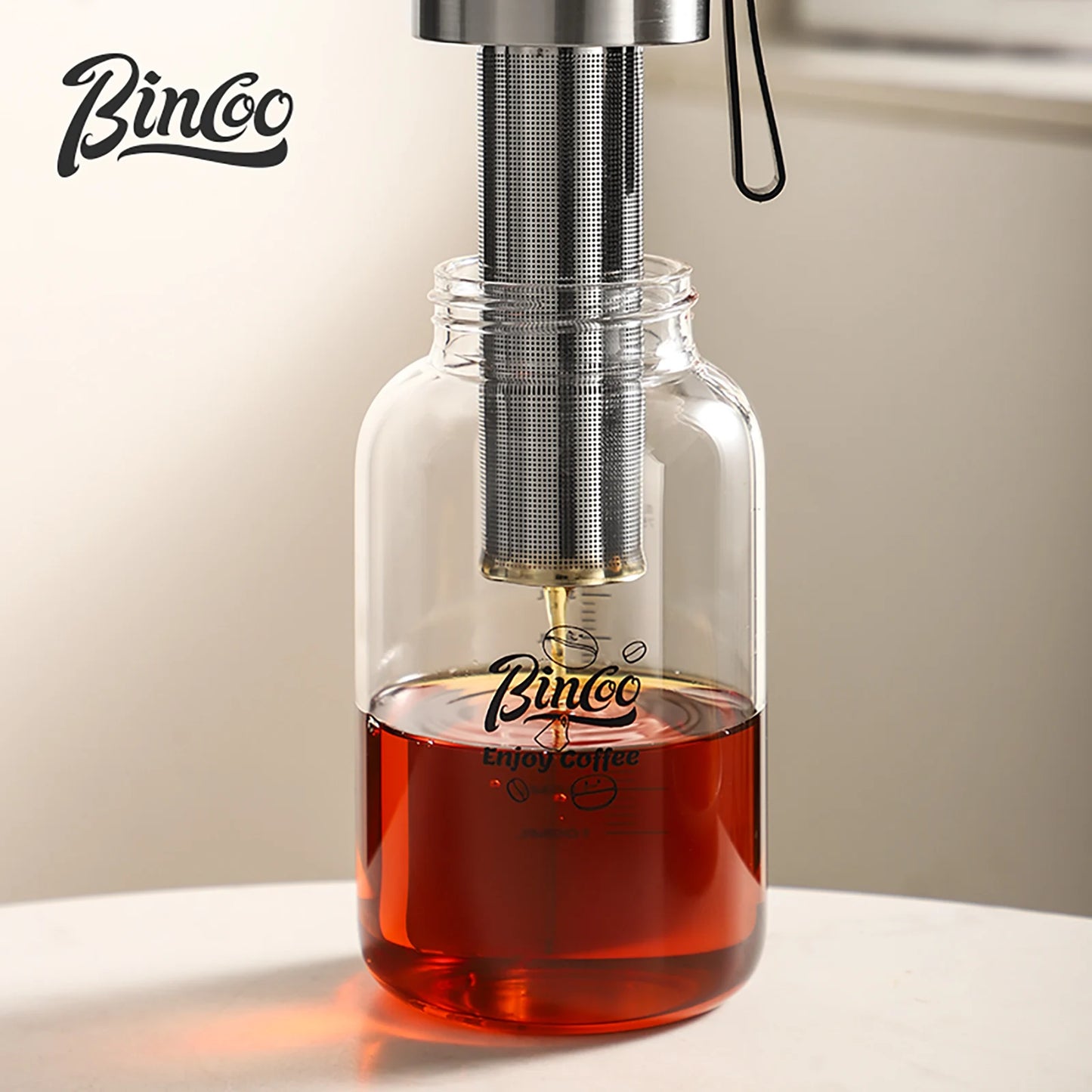 Bincoo Cold Brew Iced Coffee Maker Iced Coffee Maker Tea Infuser Airtight Cold Brew Pitcher Coffee Accessories Cold Brew System
