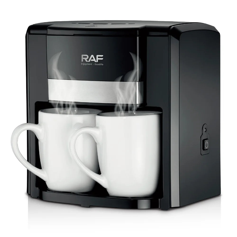 Home Use Small Semi-Automatic Coffee Machine American Drip Coffee Maker Double Cup Automatic Moka Pot