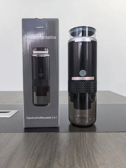 Portable Capsule Coffee Machine with 2-in-1 Design, One-Touch Dual Extraction, Compatible with Tea and Coffee Capsules, Essential for Car, Home, and Travel, Recommended for Office and Camping