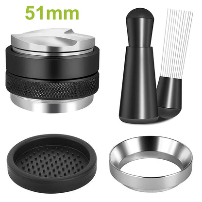 Coffee Enthusiast Set, 5PC Espresso Kit with Distributor, Tamper Leveler, WDT Tool, and Dosing Funnel, Suitable for 51/53/58 mm
