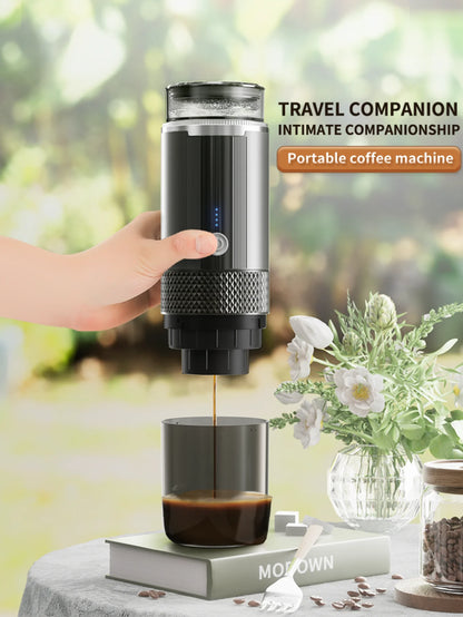 Portable Capsule Coffee Machine with 2-in-1 Design, One-Touch Dual Extraction, Compatible with Tea and Coffee Capsules, Essential for Car, Home, and Travel, Recommended for Office and Camping