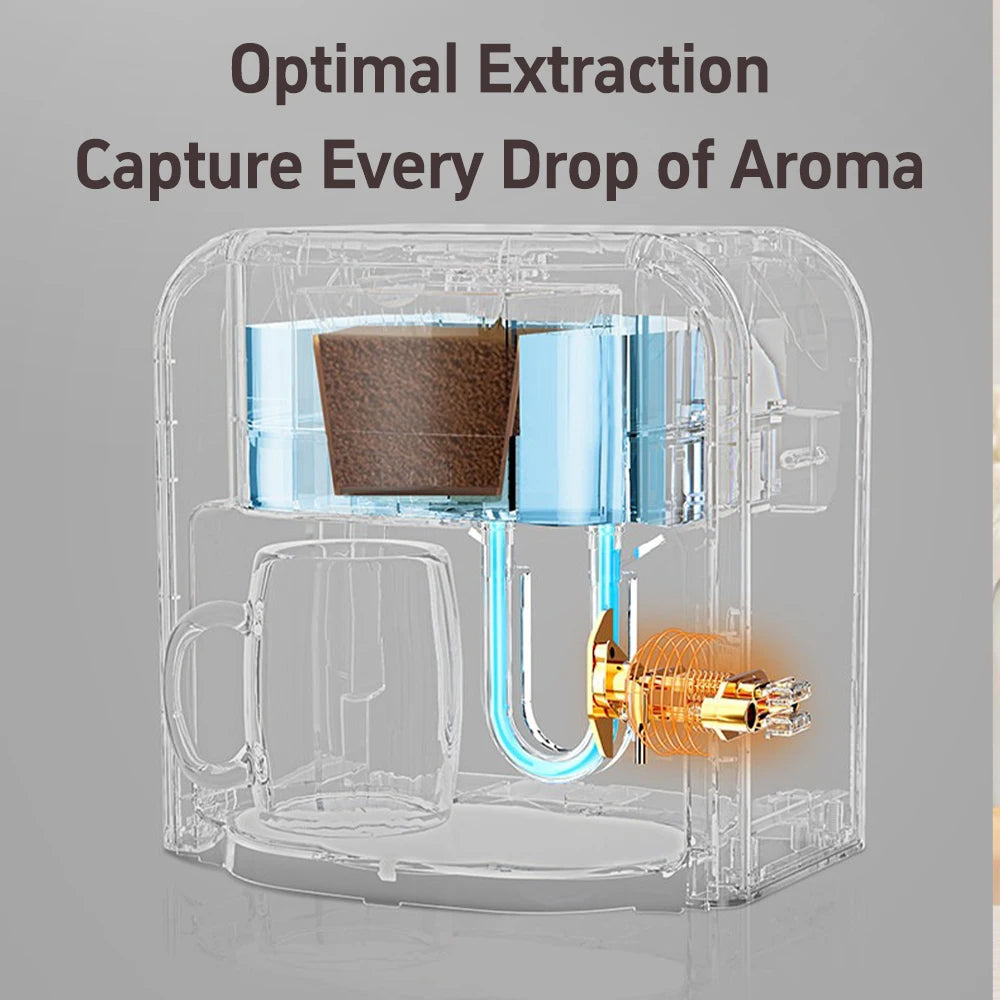 Home Use Small Semi-Automatic Coffee Machine American Drip Coffee Maker Double Cup Automatic Moka Pot